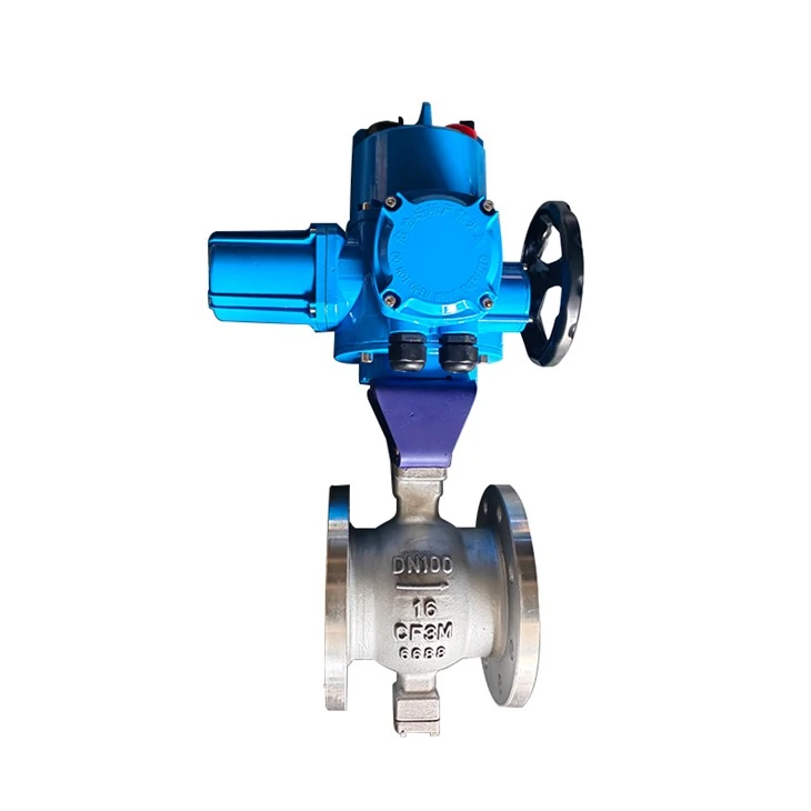 Electric V-type CF8M 316 Stainless Floating Ball Valve