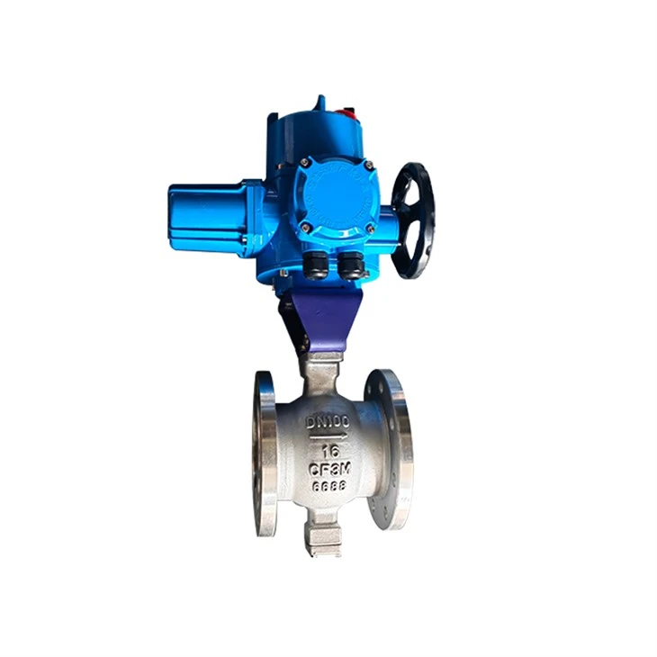 Electric V-type CF8M 316 Stainless Floating Ball Valve