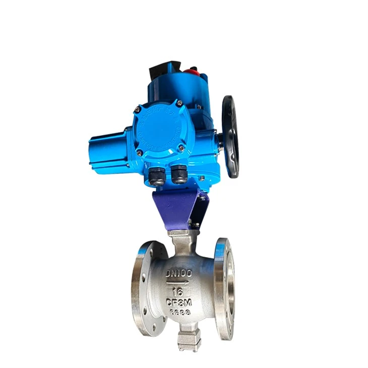 Electric V-type CF8M 316 Stainless Floating Ball Valve